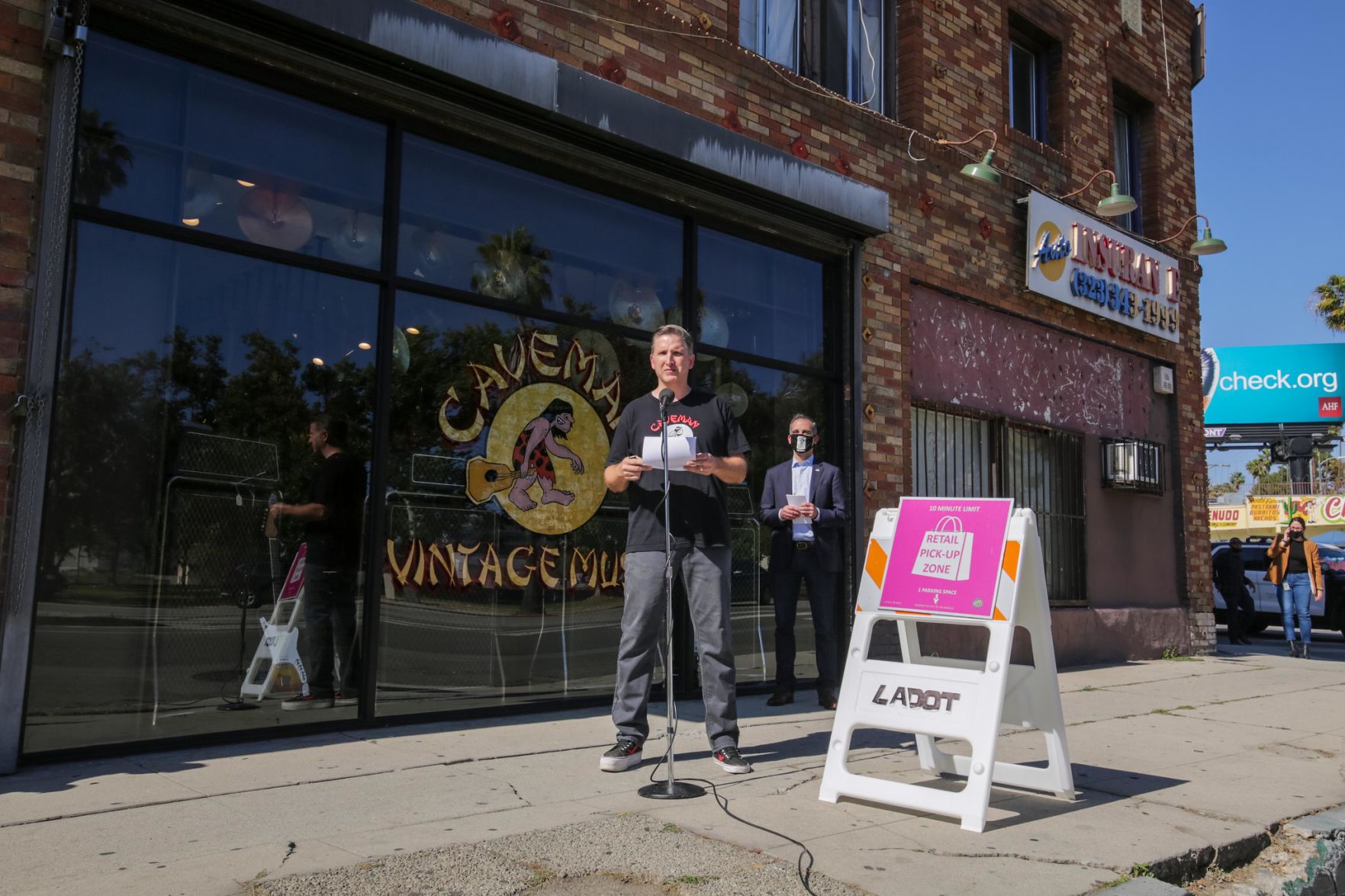 Caveman Vintage Music store owner Eric Stollsteimer